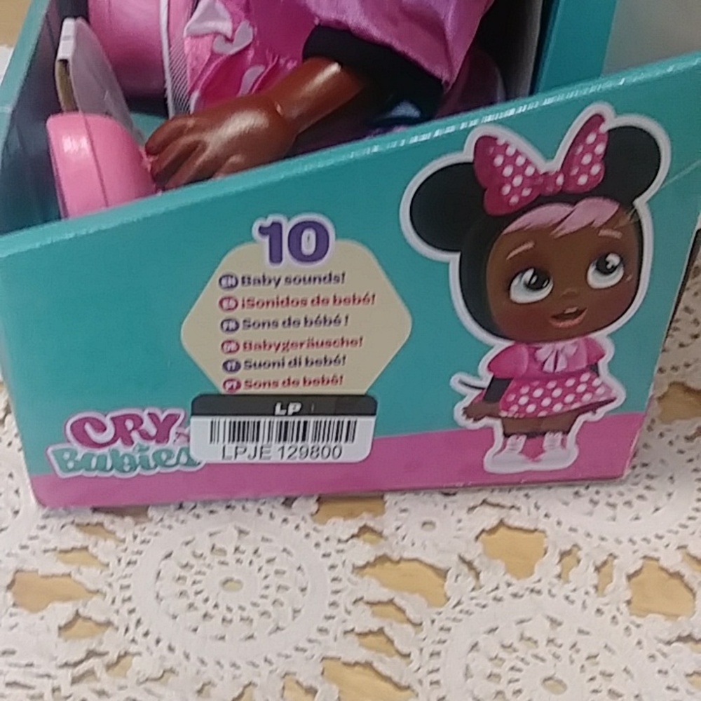 Disney Cry Babies Minnie Mouse Baby Doll, Pink, 12" NEW - Picture 7 of 10
